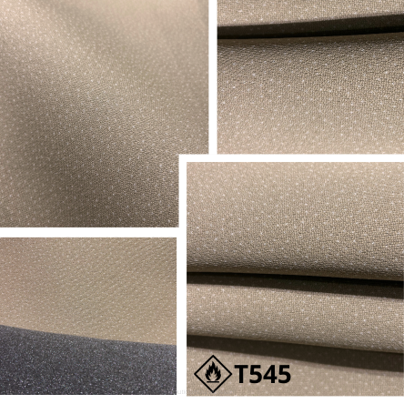Tissu ciel de toit automobile beige à petits points blanc avec mousse ignifuge 3 mm – largeur 160 cm