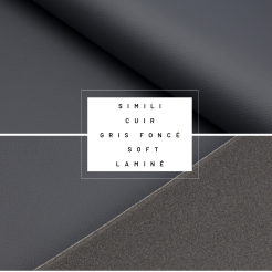 Simili cuir laminé Soft Gris Foncé Chic - Élégance en gris profond avec une touche de douceu