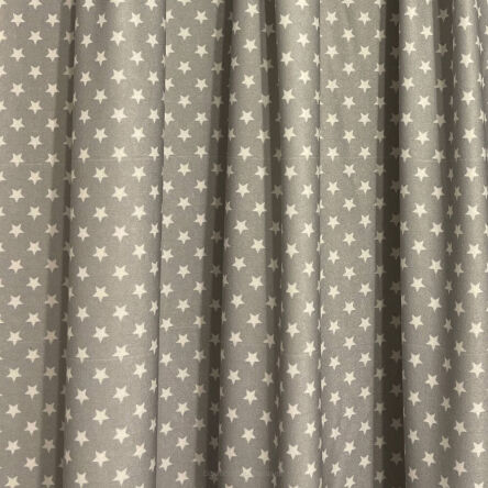 Tissu microfibre Étoiles Blanches fond gris