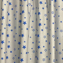 Tissu microfibre Étoiles Bleues fond gris
