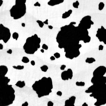Tissu fourrure synthétique motif Vache blanche